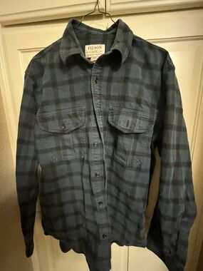Filson Blue Black plaid Alaska guide flannel